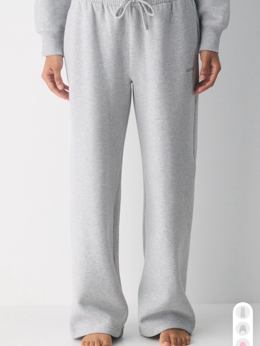 Aritzia Light Heather Gray Wide-Leg Sweatpants